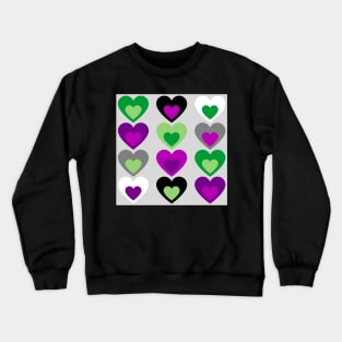 Aro/Ace heart pattern Crewneck Sweatshirt